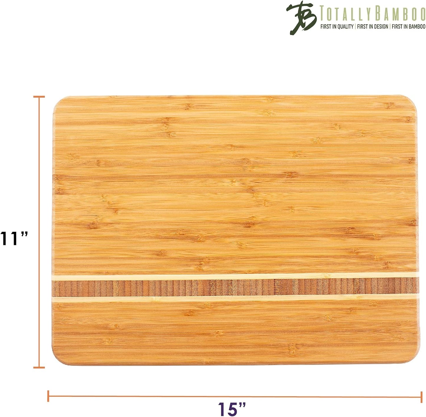 Totally Bamboo Martinique Bamboo Serving and Cutting Board, 15" x 11"