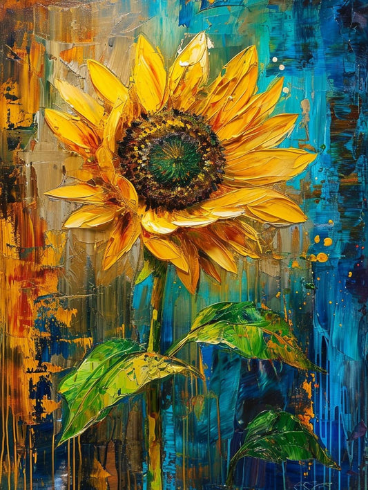 Moohue 14ct Counted Stamped Cross Stitch Kits for Adults Sunflowers Printed Cross Stitch Patterns Art Crafts Cross Stitch Supplies (Flowers 4)