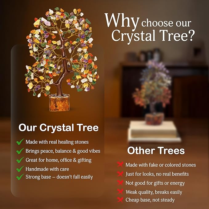 Chakra Tree - Chakra Tree of Life, Healing Crystals, Crystal Tree, Spiritual Gifts for Women Stones, Home Decor Gifts, 7 Chakra Trees of Life