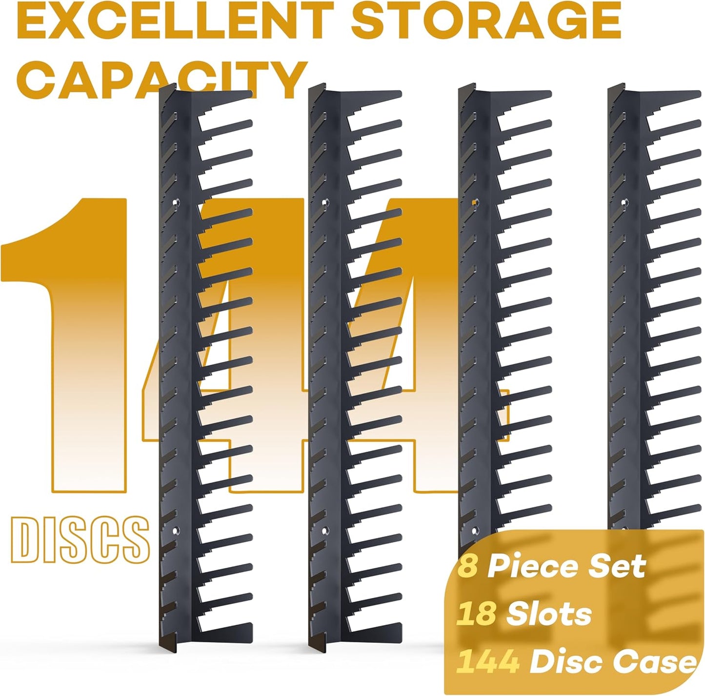 Funturbo Video Game Storage Wall Mount Game Case Holder, Metal Wall Mounted Media Storage Shelves for PS, Xbox, Switch Game Organizer (8-Pack)