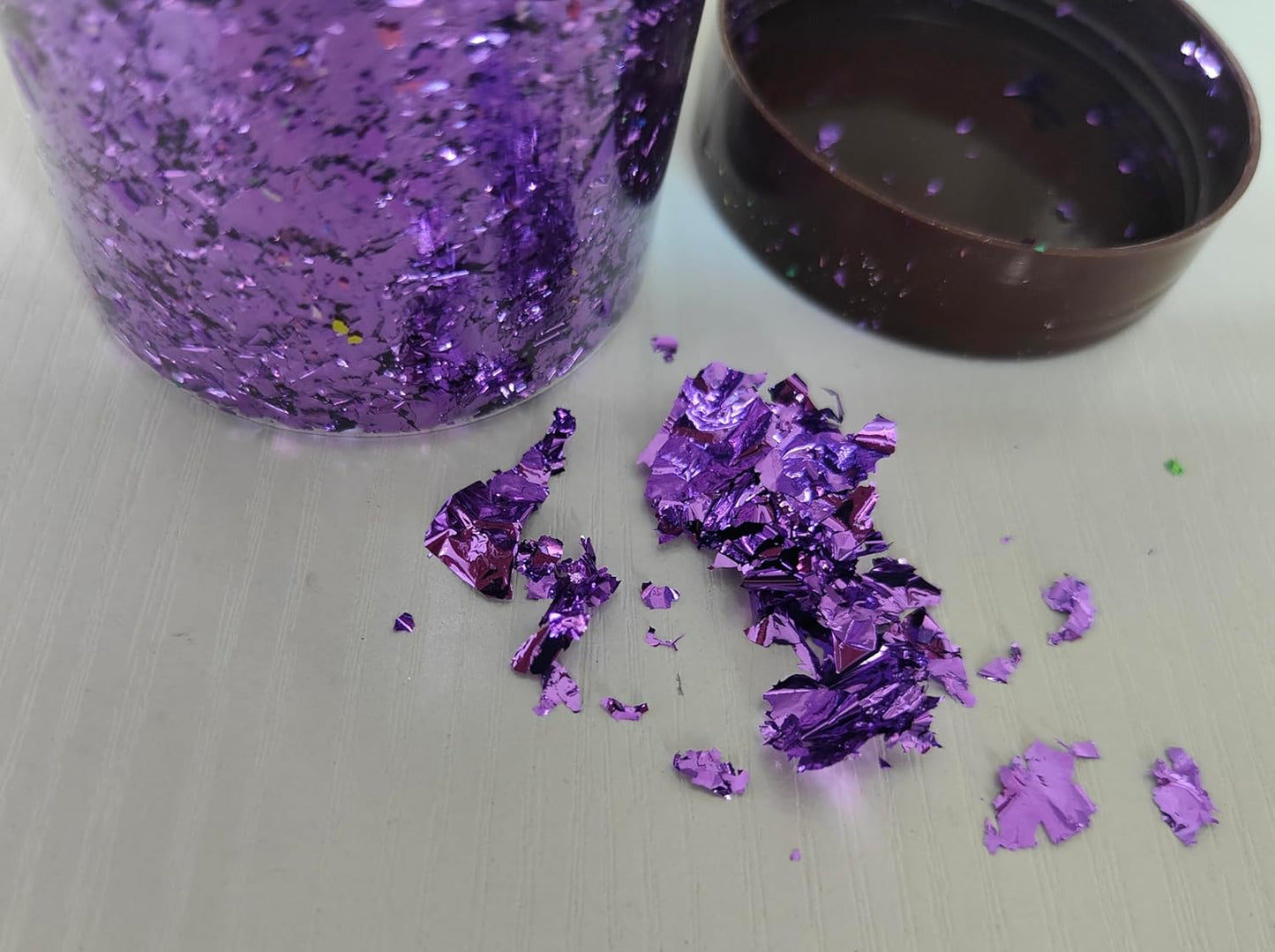 Gilding Flakes,Gold Foil Flakes for Resin,Blue Red Purple Pink Metallic Foil Flakes for Resin Jewelry Making,Nails,Painting Art,Crafts and Slime (Purple)