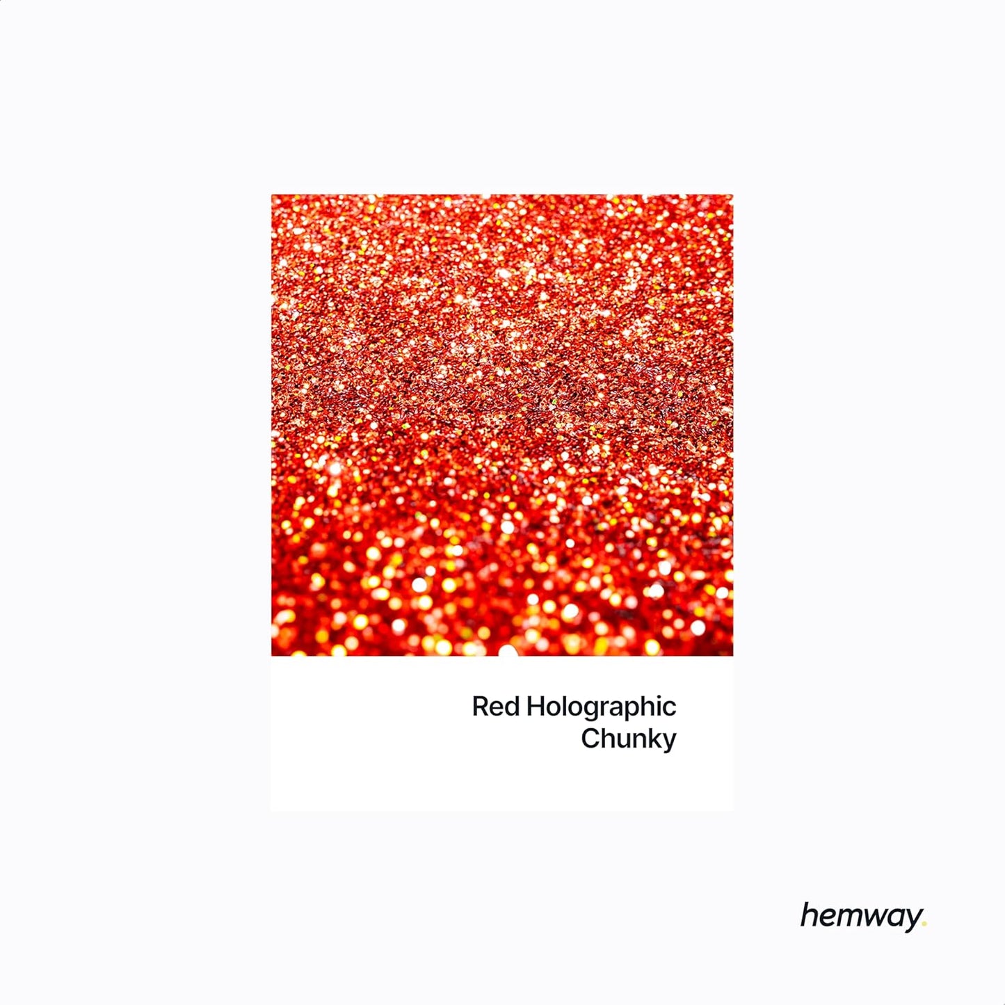 Hemway Polyurethane & Epoxy Resin Glitter 100g / 3.5oz Metallic Crystal Flake Additive for Flooring Jewelry Tumblers Glass Pigment - Chunky (1/40" 0.025" 0.6mm) - Red Holographic