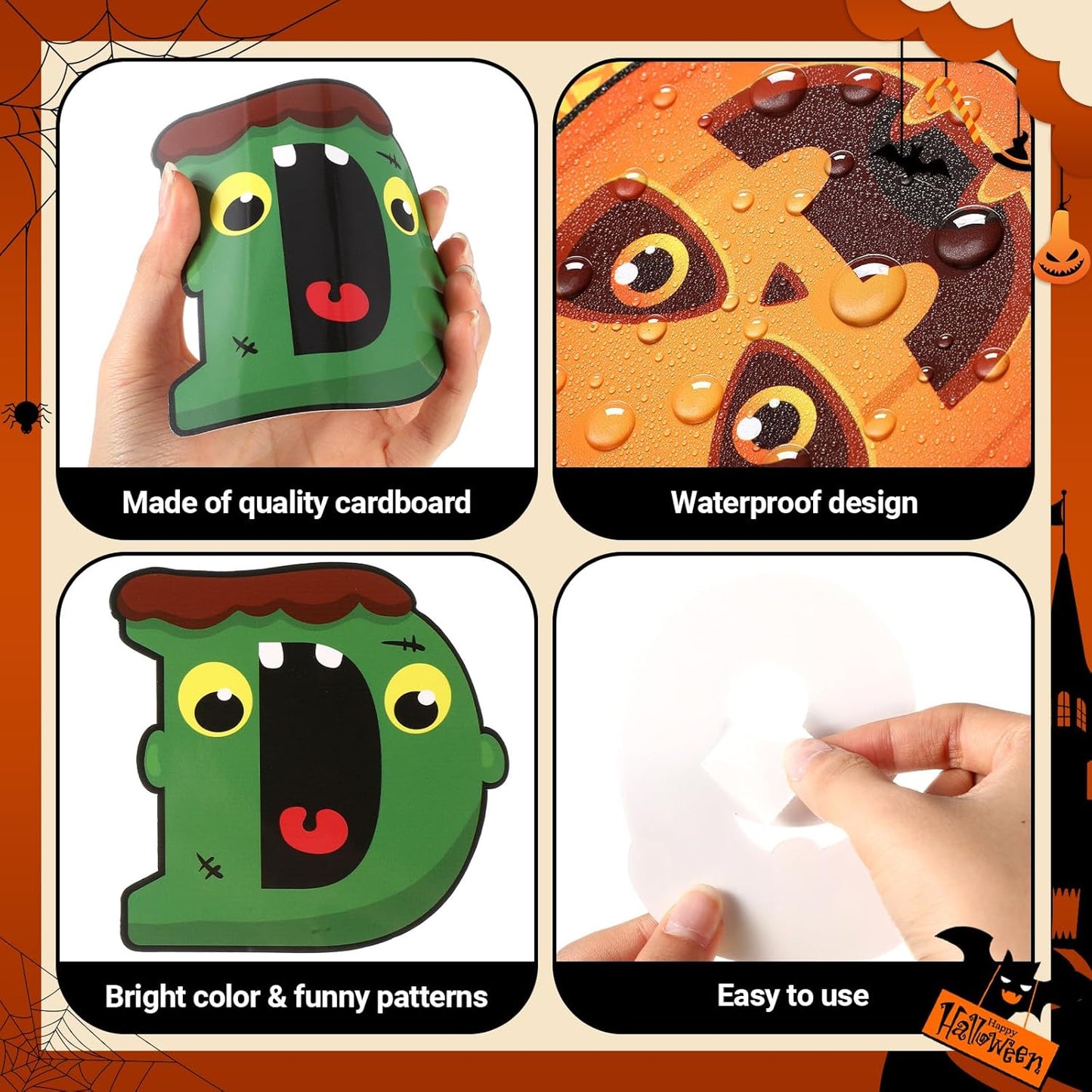 Faccito 176 Pcs Halloween Bulletin Board Decorations Letters Numbers Alphabet Paper Cutouts Punctuation Symbols Combo Set Pumpkin Spider Bat Classroom Decorations for School Chalkboard Party