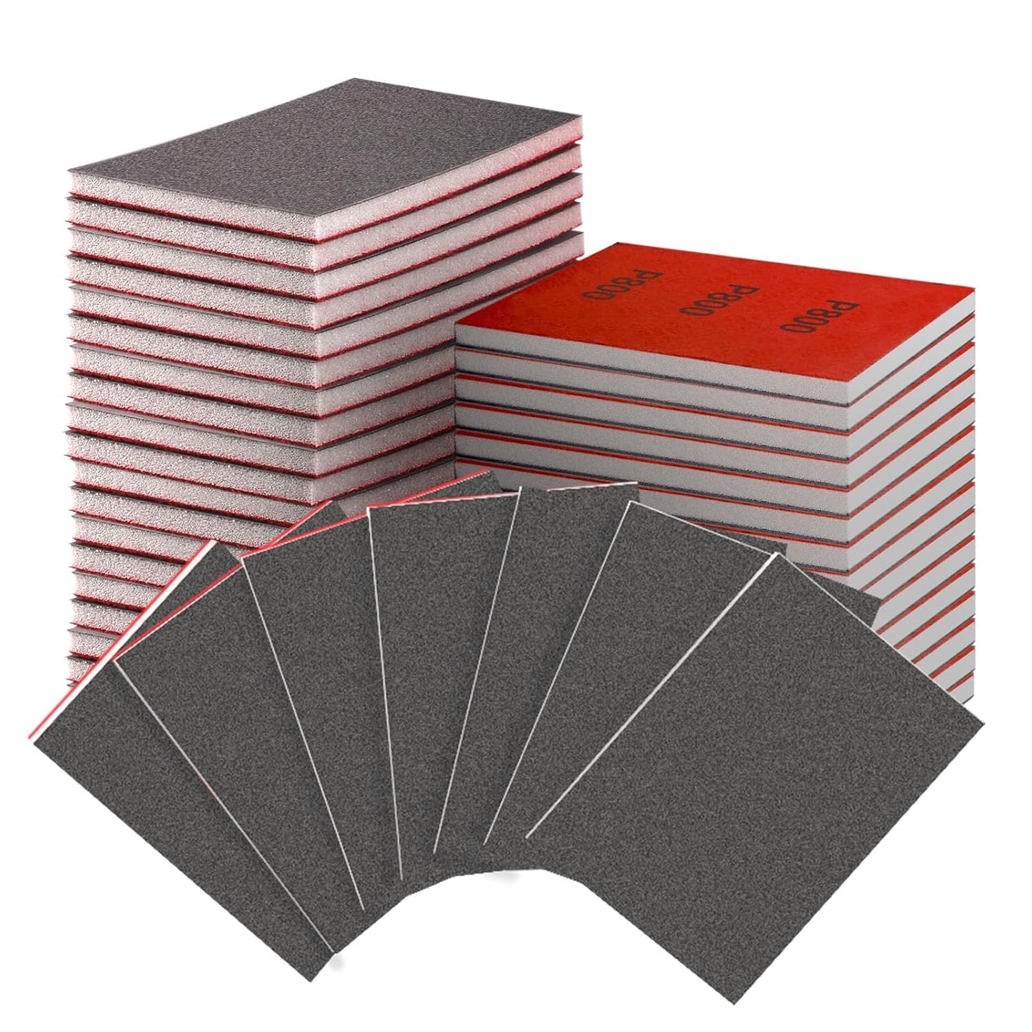 30-Pcs 3x4 Inch 800 Grit Sanding Sponge Set, Soft Foam Hand Sanding Blocks, Ultra-Fine Wet/Dry Sandpaper for Wood, Metal, Drywall, Furniture Polishing