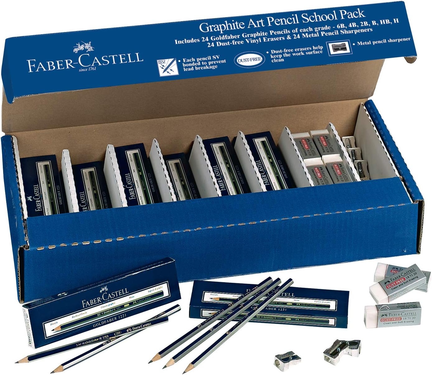 Faber-Castell Goldfaber Sketching Pencil Set - School Pack, Set of 144