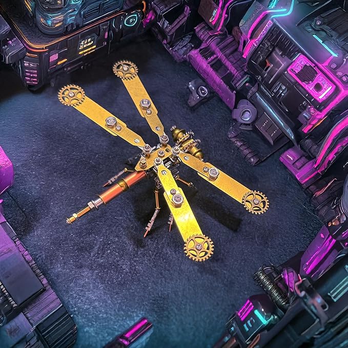 Making kit Metal Insect Bug Mechanical Sculpture Dragonfly Hobby Kits for Men Arts and Crafts Cool Things for Men Gifts for Birthday Ideas (Mechanical Dragonfly C)