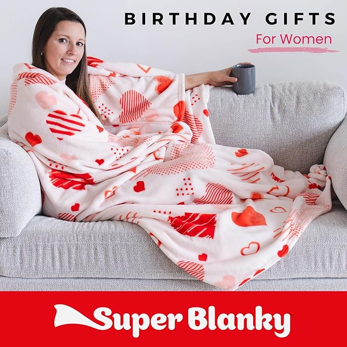 Wearable Blankets for Women, Adult Wearable Blanket Men, Valentine's Day Gifts for Her, Wife Birthday Gift Ideas
