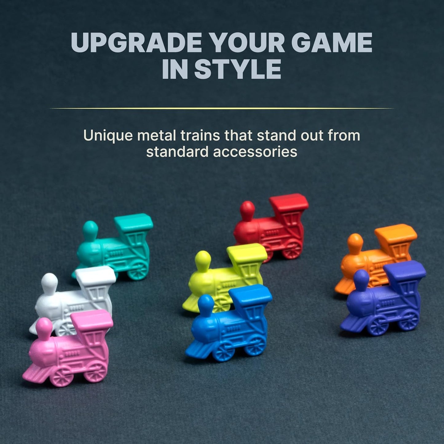 Queensell Set of 10 Metal Mexican Train Trains – Mexican Train Accessories for Classic Domino Game – Mexican Train Game Pieces for Mexican Train Dominoes