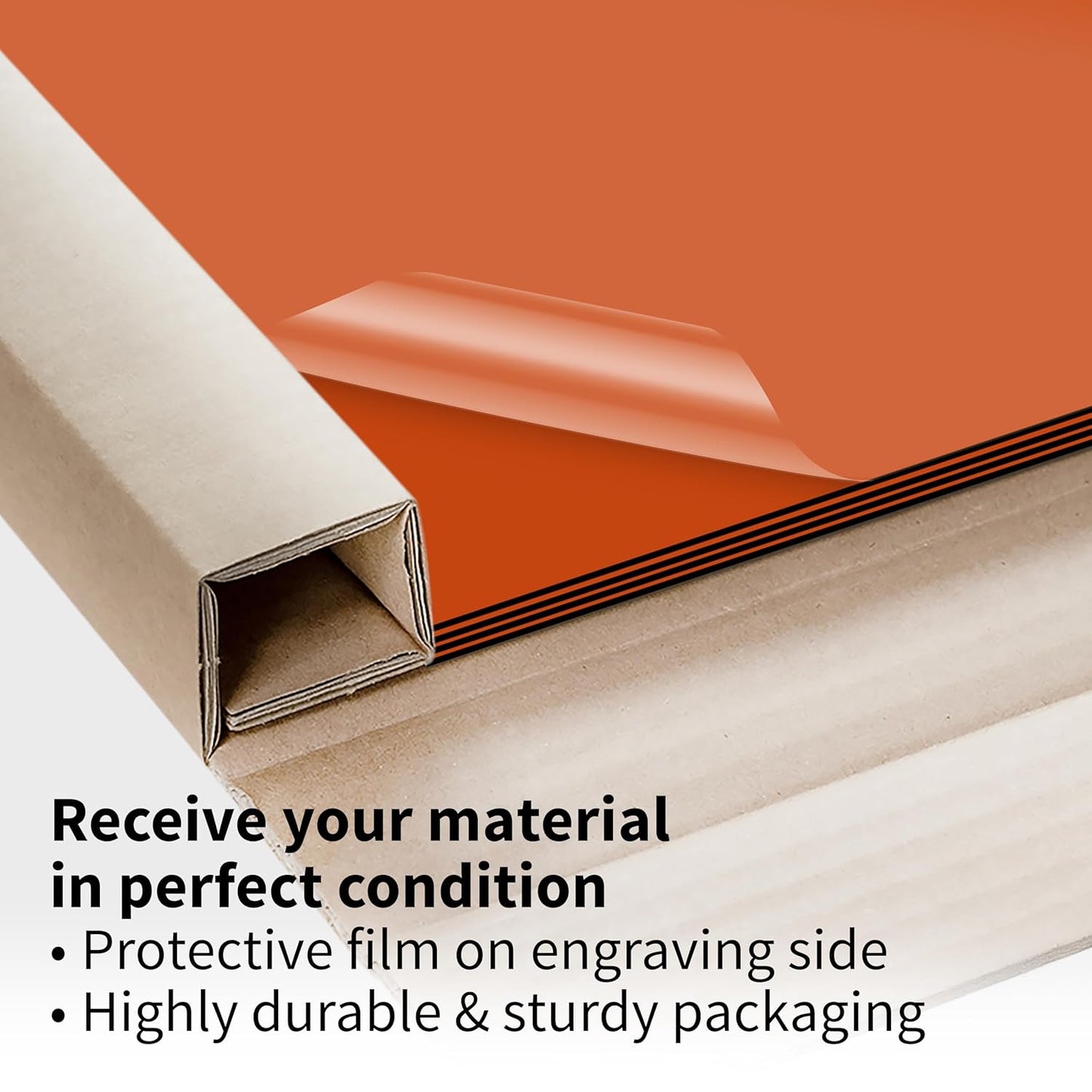 Trotec TroLase | 12"x20"x1/16", 4 Pcs | Orange/Black| 2 Ply | Modified Acrylic | Laser Engraving Double Color Plastic Sheet | Engraving Blanks for Laser, Saw, Guillotine | Made in USA