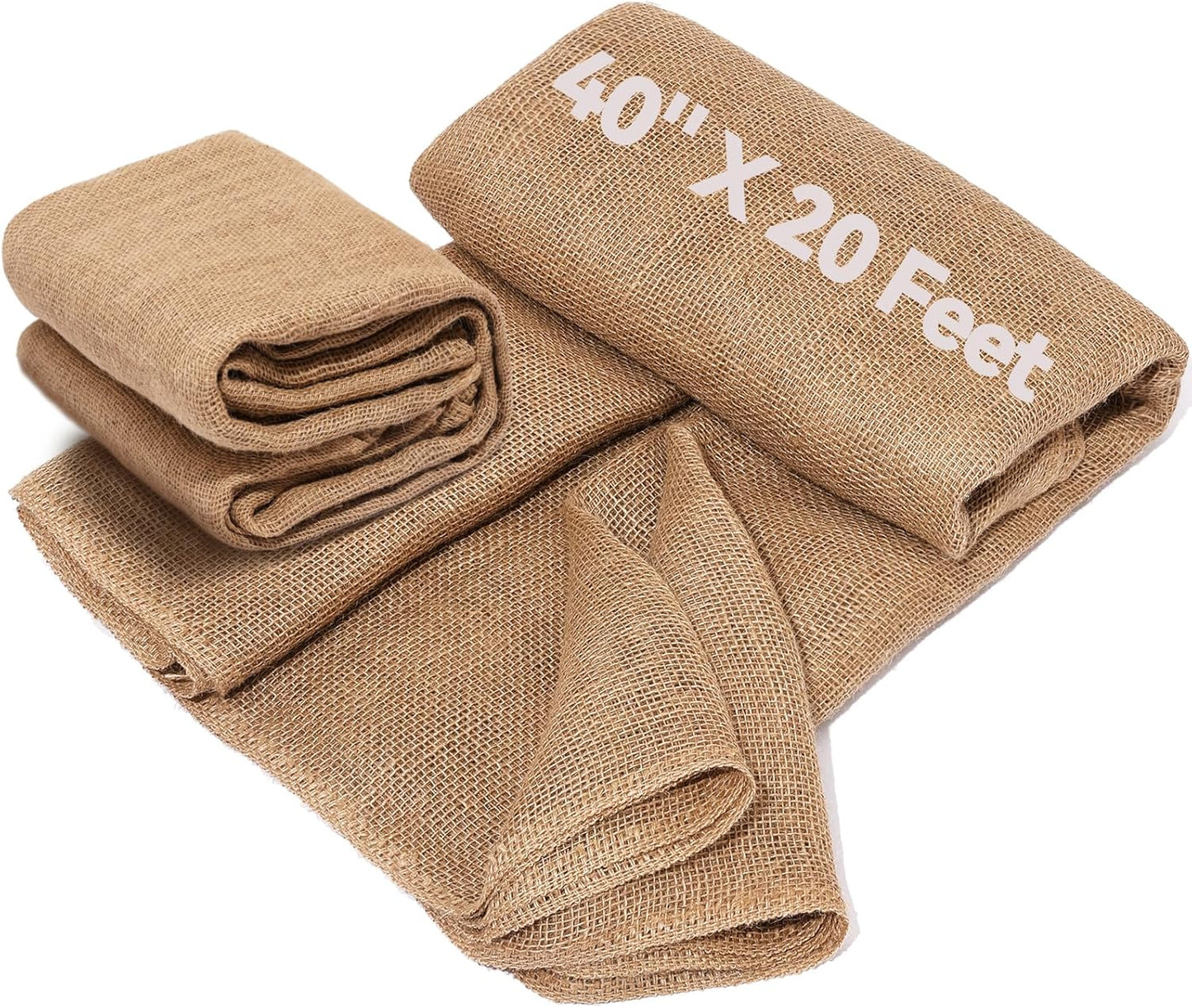 40" x20 Feet Premium Natural Burlap Fabric Roll – Multipurpose for Gardening, Weddings, Crafts & Holiday Decor – Wedding Aisle Runner, Halloween/Christmas Burlap, Weed Barrier & More