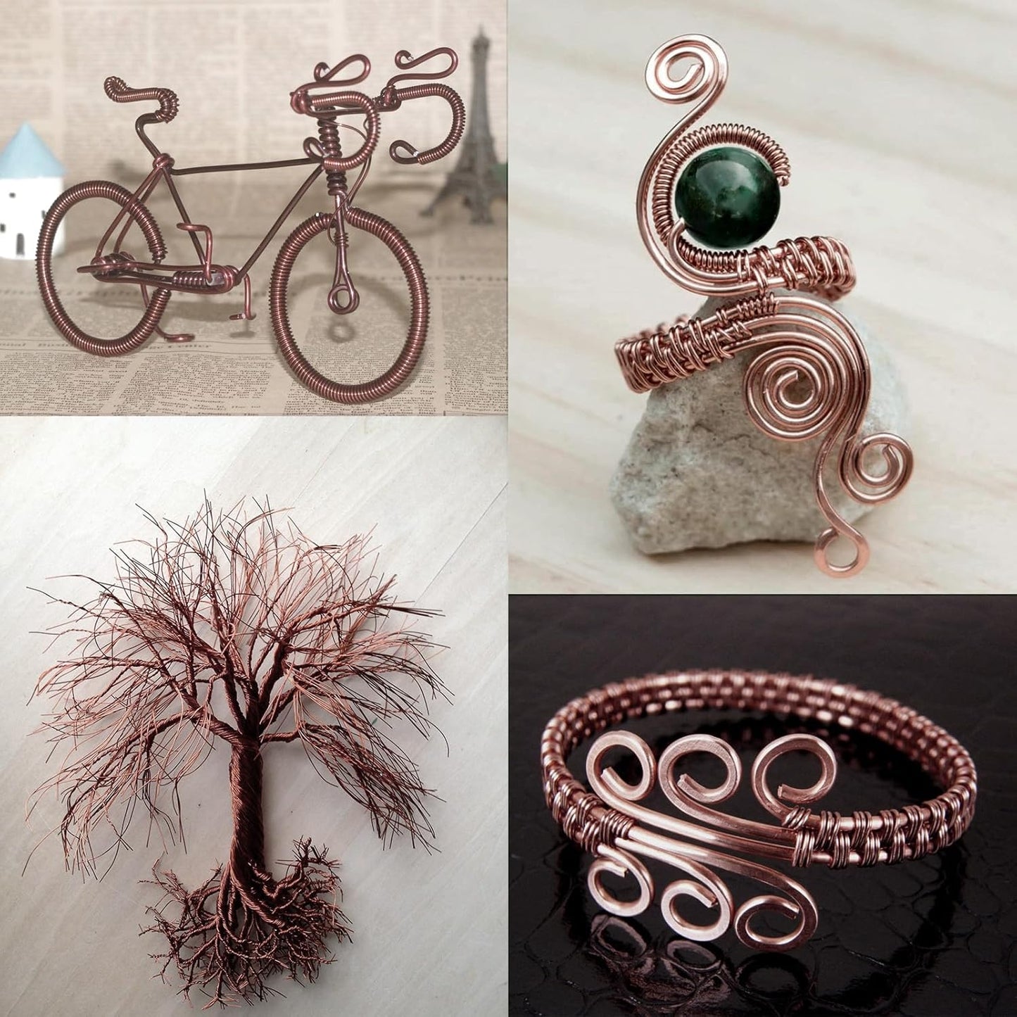 Aluminum Craft Wire, 32.8 Feet 3.0 mm/ 8 Gauge Brown Bendable Soft Metal Aluminum Wire Roll Bulk for DIY Crafts Sculpting Jewelry Making