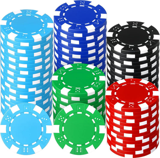 100 Pcs 11.5 Gram Poker Chips ABS Monte Carlo, 40 mm Bingo Chips Tokens Markers Blank Counting Bulk for Blackjack, and Card Night Poker Games