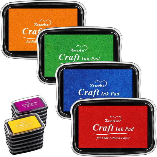 Large Finger Ink Pads for Kids Washable Craft Ink Stamp Pads, 16 Color DIY for Rubber Stamps, Paper, Scrapbooking, Wood Fabric, Best Gift for Kids(Each Sponge Size 2.87"X1.77")