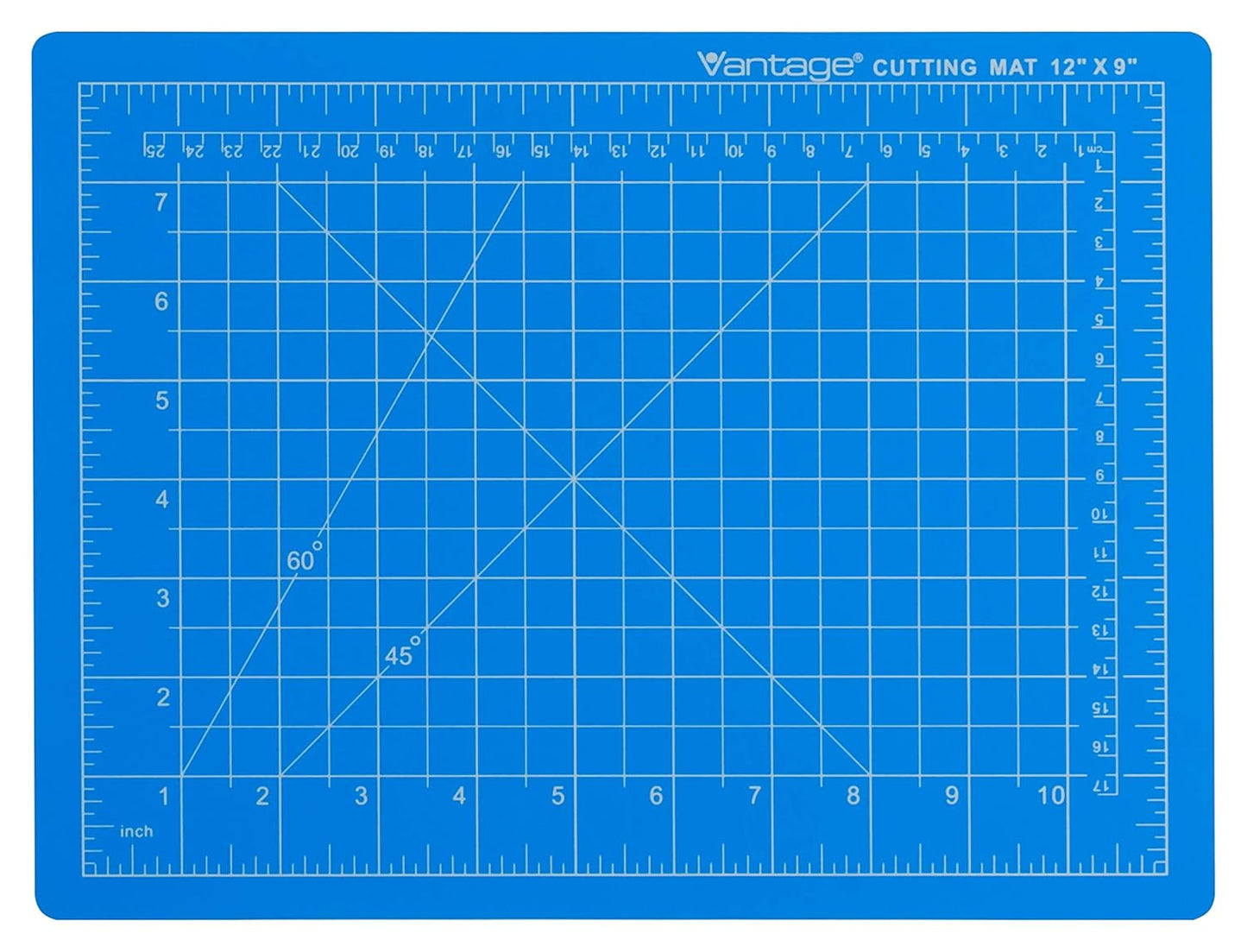 Dahle Vantage 10690 Premium Self-Healing Cutting Mat, 9"x12", 1/2" Grid, 5 Layers for Max Healing, Perfect for Crafts & Sewing, Blue