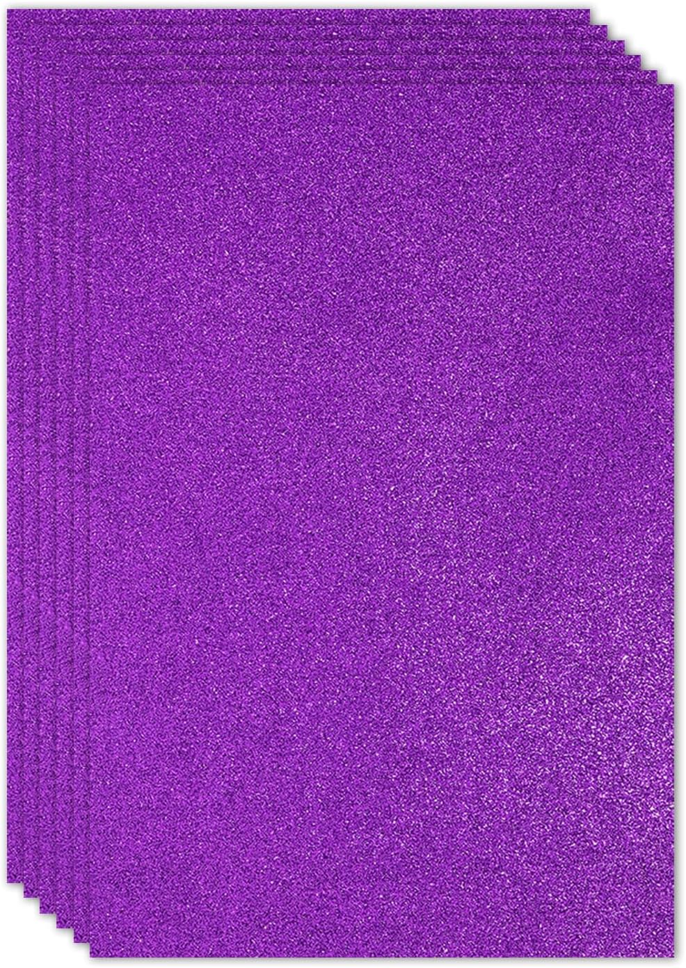 PATIKIL 2mm(1/10") Thick Non Adhesive Glitter Foam Sheet 16x24inch(40x60cm) Light Purple, EVA Shiny Foam Board for Craft, 6 Pcs