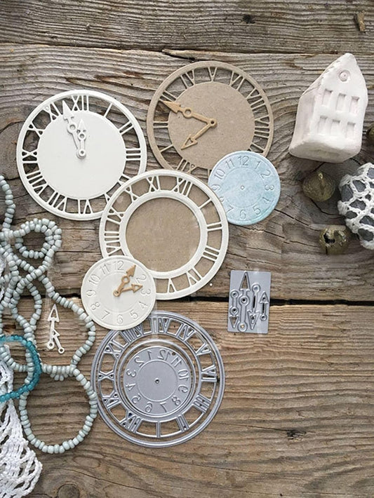 Festivals Metal Cutting Die for Scrapbooking, Christmas Cut Stencils for DIY Scrapbook Photo Album Decorative Paper Card, Card Making Supplies, Embossing (The Clock 3.3 x 2.5 in)