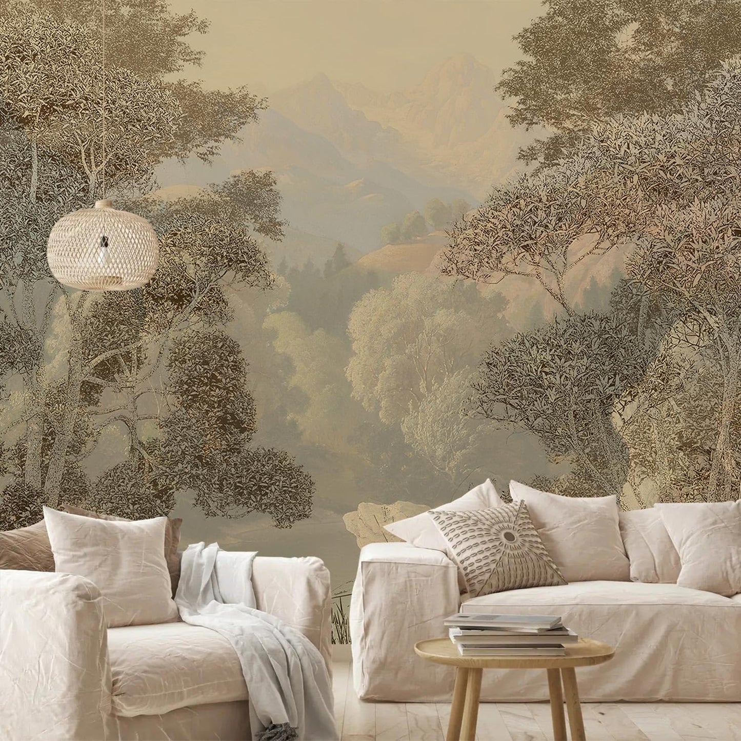 AFZEVEB-Tropical Jungle Wallpaper Landscape Tree Wall murals for Bedroom 182"x120"(Not Peel and Stick)