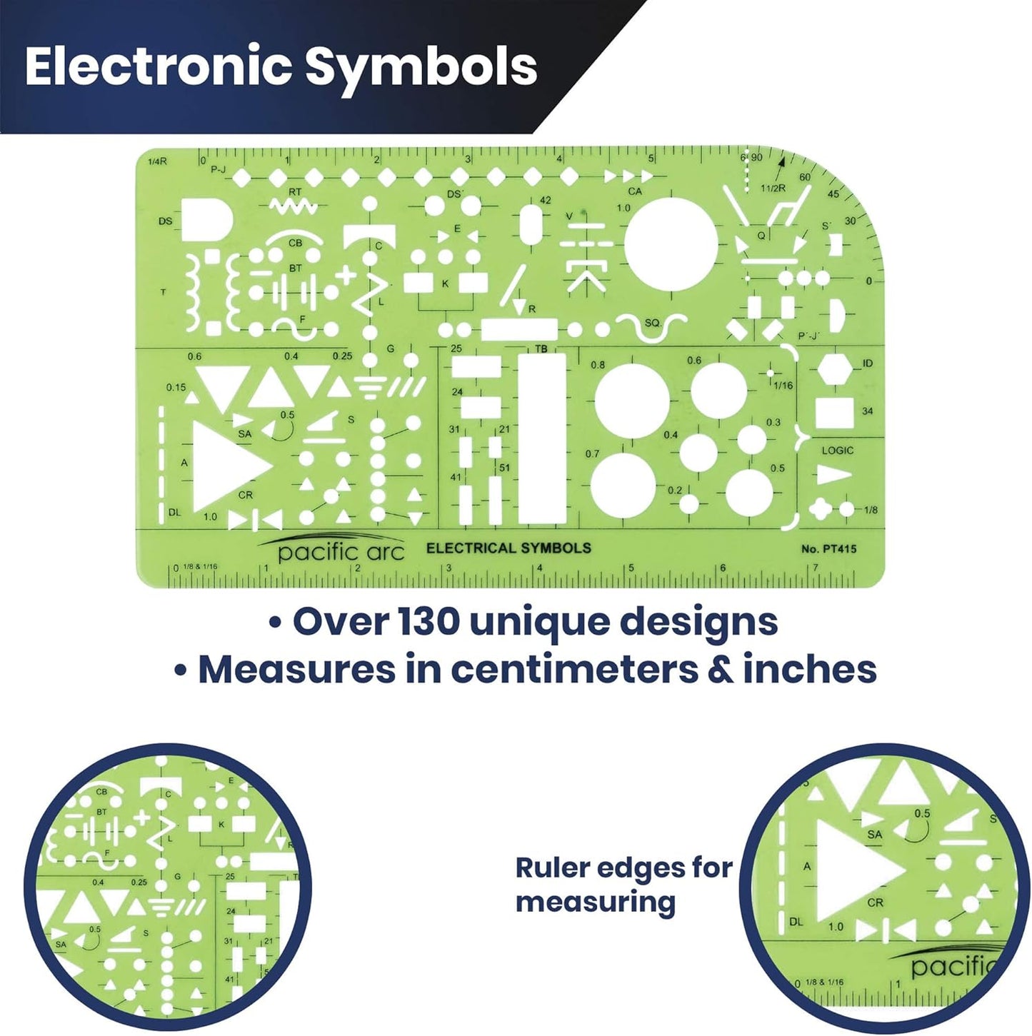 Pacific Arc Template: Electrical Symbols, 135 Openings 5.25" x 8.25"