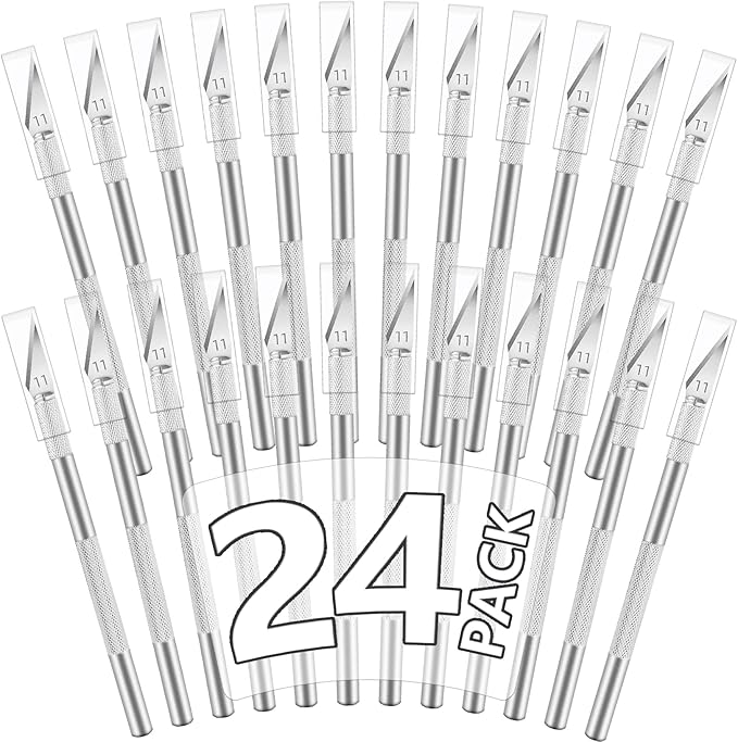 24 Pack Exacto Knife Set, Craft Knife, Precision Hobby Knife Kit for DIY Cutting, Pumpkin Carving, Trimming, Scrapbooking