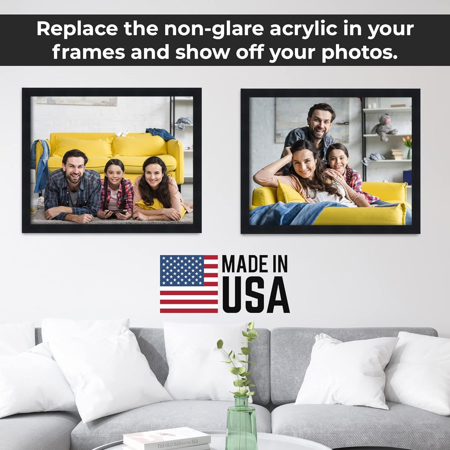 CountryArtHouse Non-Glare Acrylic Replacement for 10x16 Picture Frame, Replacement Plexiglass for 10x16 Photo Frame, UV-Resistant Non-Glare Acrylic Cover Sheet