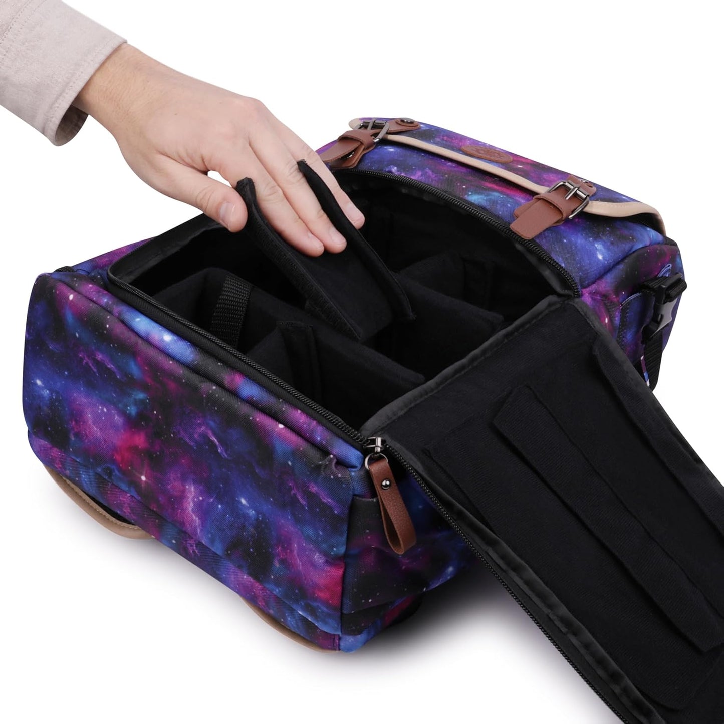 ENHANCE Designer Edition TCG Backpack - MTG Deck Bag Card Binder Space, TCG Deck Box Storage, MTG Playmat Holder - Card Storage Compatible with Magic the Gathering, Pokemon, Lorcana (Canvas Galaxy)