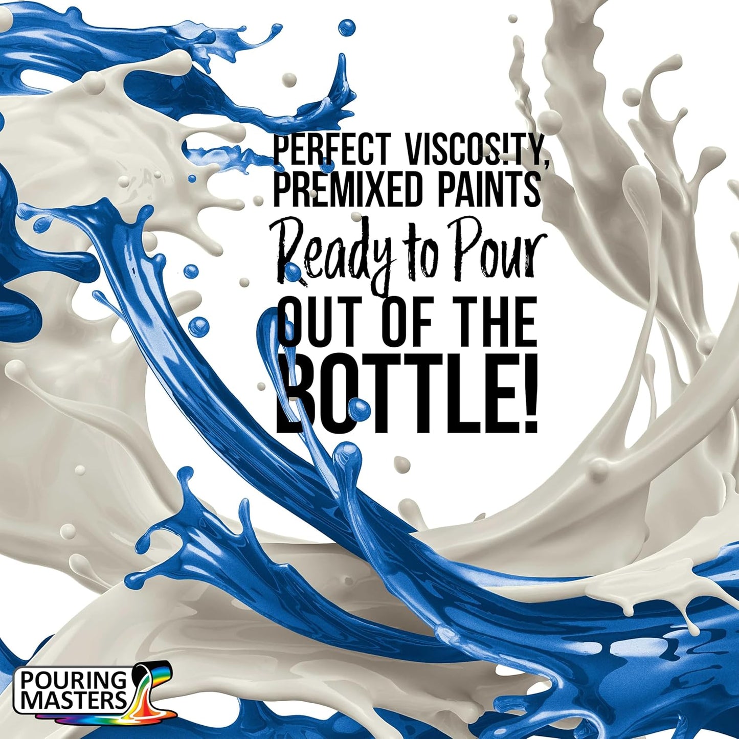 Pouring Masters Hawaiian Blue Metallic Pearl Ready to Pour Acrylic Pouring Paint - Premium 32-Ounce Pre-Mixed Fluid Acrylic Paint - Fluid Art Supplies for Canvas, Wood, Paper, Tile & Rocks