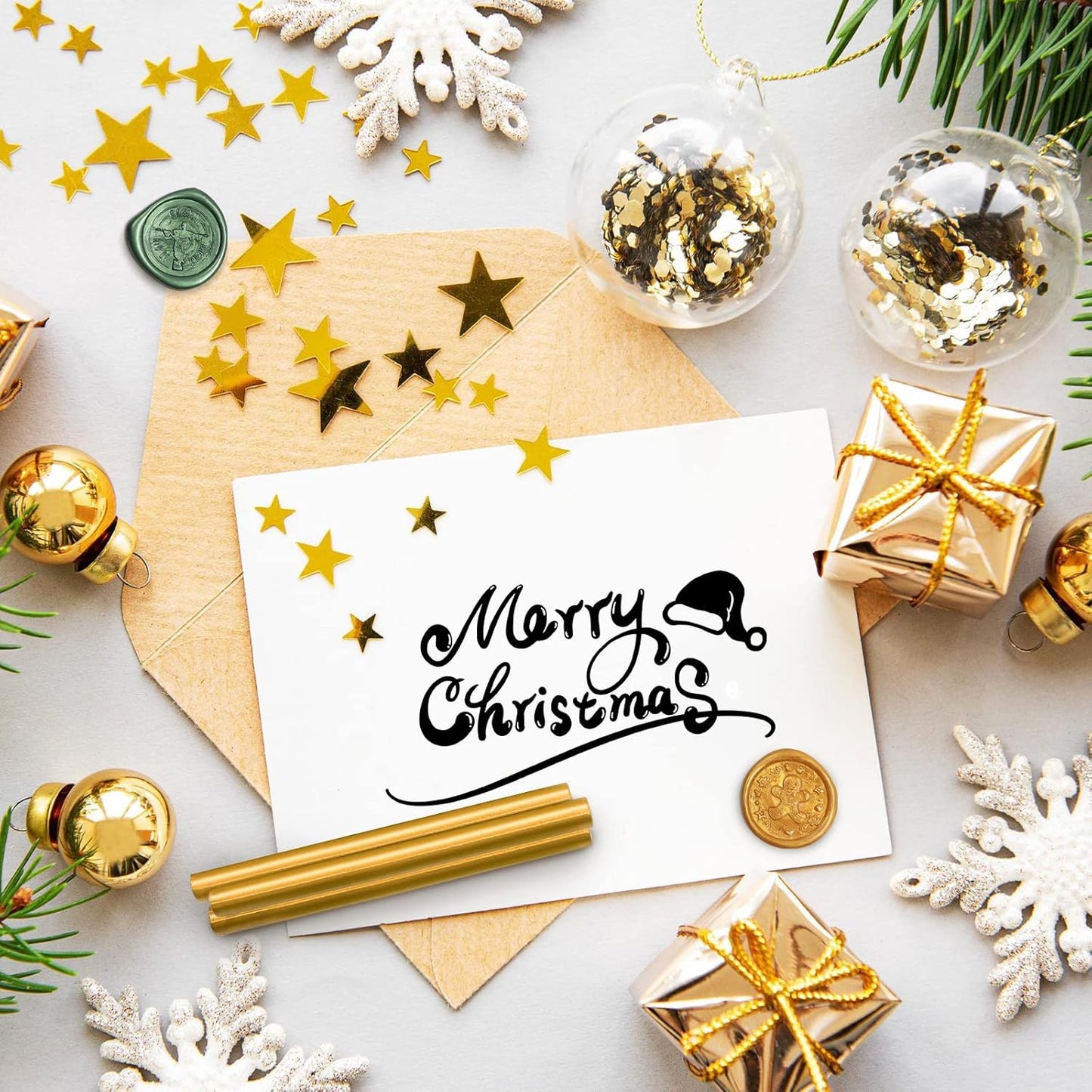 Glue Gun Sealing Wax Sticks for Wax Seal Stamp - Metallic Dark Green, Great for Wedding Invitations, Cards Envelopes, Snail Mails, Wine Packages, Christmas Gift Ideas, Pack of 10