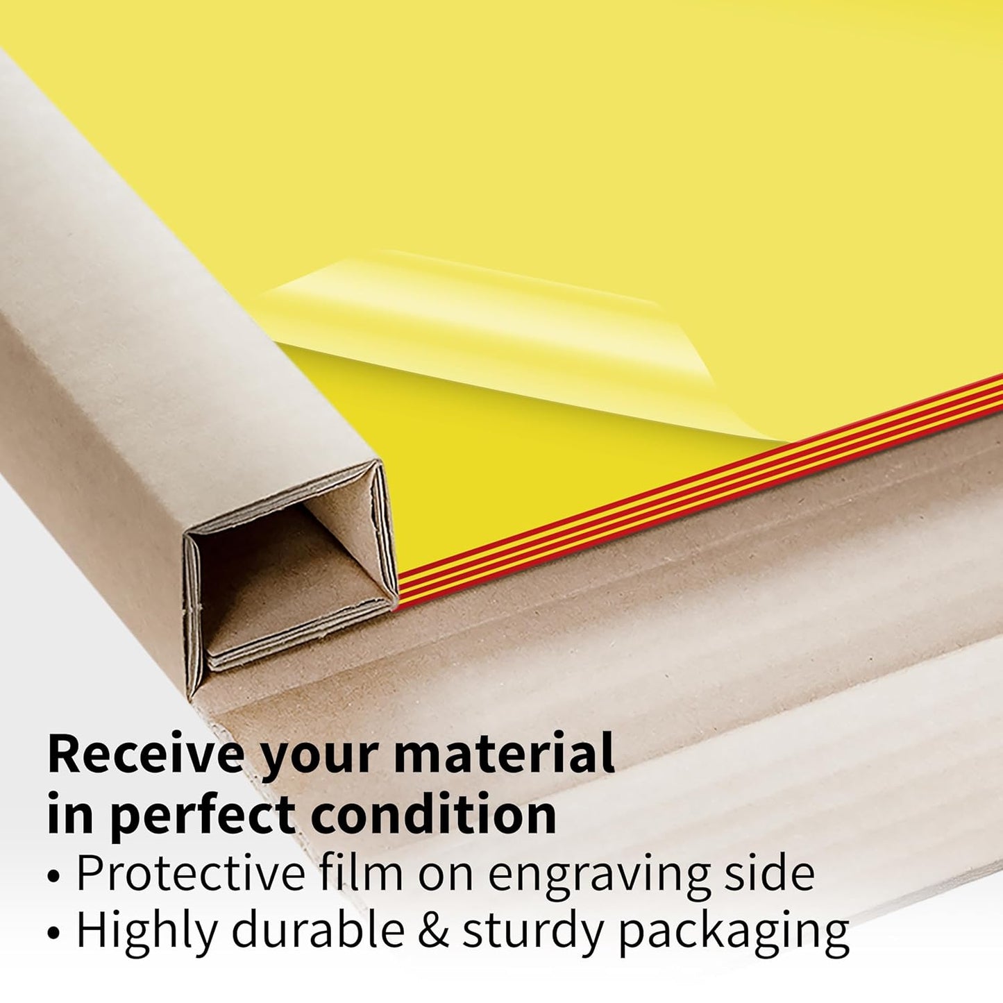 Trotec TroLase | 12"x24"x1/16", 4 Pcs | Yellow/Red | 2 Ply | Modified Acrylic | Laser Engraving Double Color Plastic Sheet | Engraving Blanks for Laser, Saw, Guillotine | Made in USA