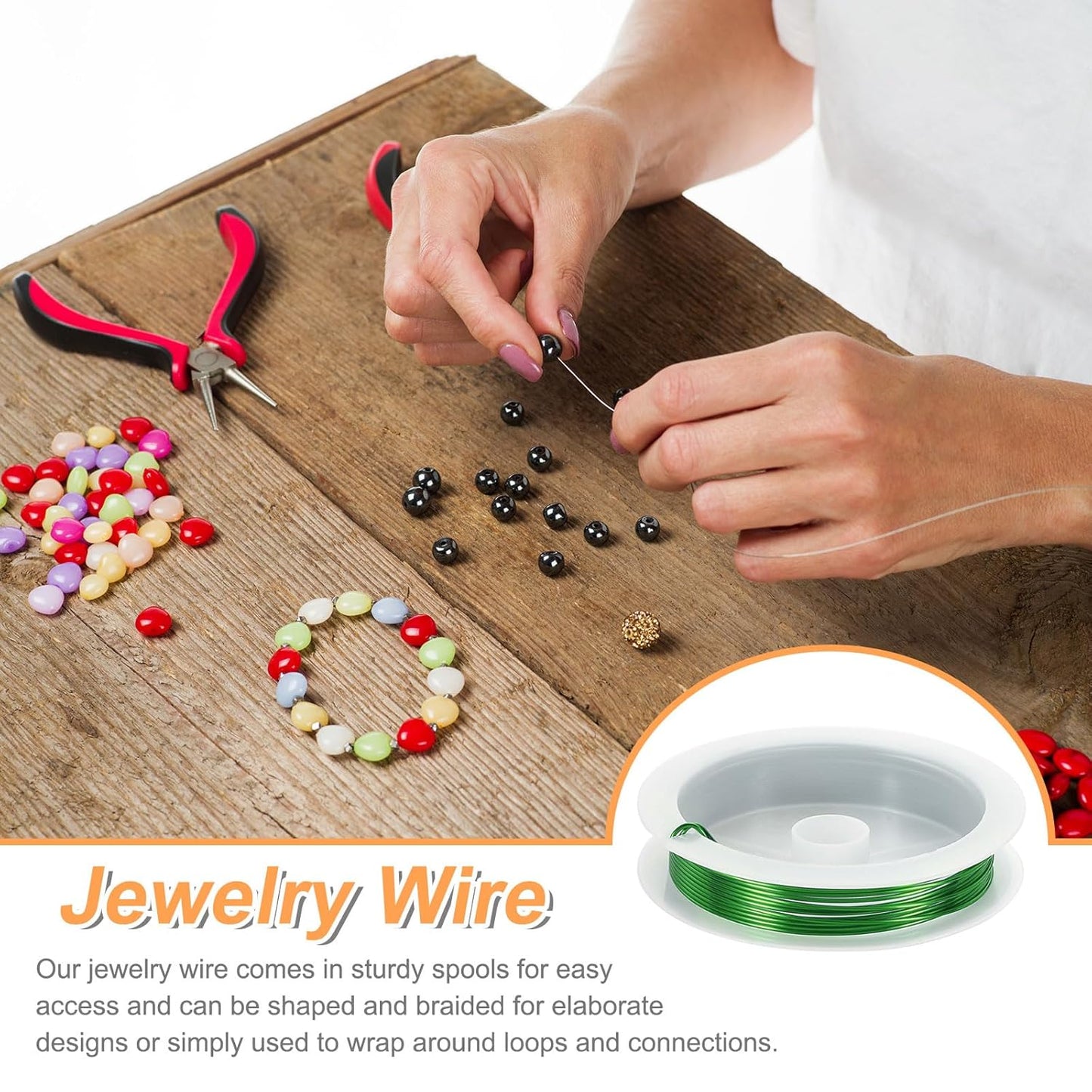 HARFINGTON 8ft Jewelry Wire, 20 Gauge (0.8mm) Brass Craft Soft Metal Tarnish Resistant Copper Beading Wire for Jewelry Making Supplies Crafting, Green