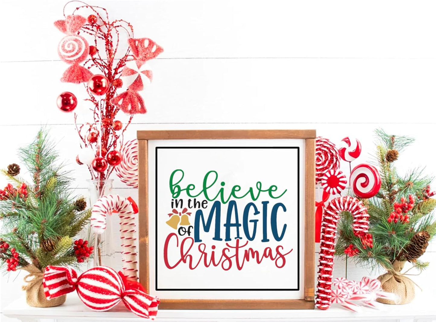 JAJADO Silk Screen Christmas Quotes Reusable Self-Adhesive Stencil - Proud Member of The Naughty List - DIY Christmas Shirt, Wood Sign, Winter Holiday Xmas Gifts Idea