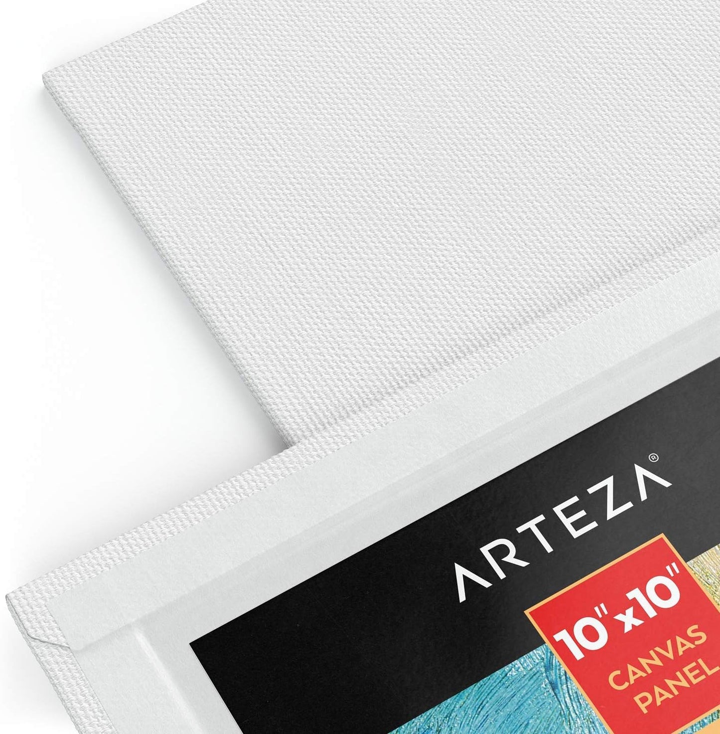 ARTEZA Canvases for Painting, Pack of 14, 10 x 10 Inches, Square Blank Art Canvas Boards, 100% Cotton, 12.3 oz Gesso-Primed, Art Supplies for Adults and Teens, Acrylic Pouring and Oil Painting