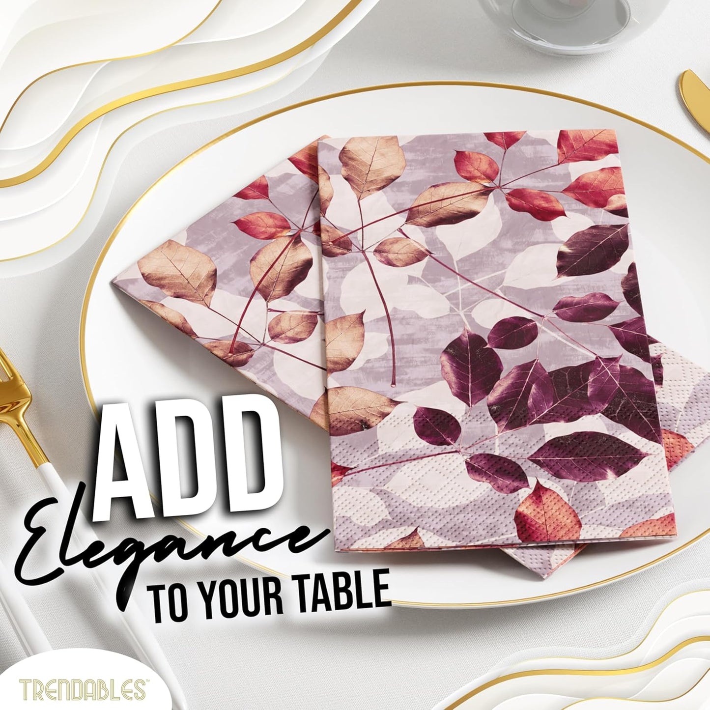 Trendables Floral Napkins for decoupage 200 Pcs 3 Ply floral paper napkins decorative Guest Towels Disposable Bathroom, Flower Design For Tea Party Decorations, Dinners & Weddings
