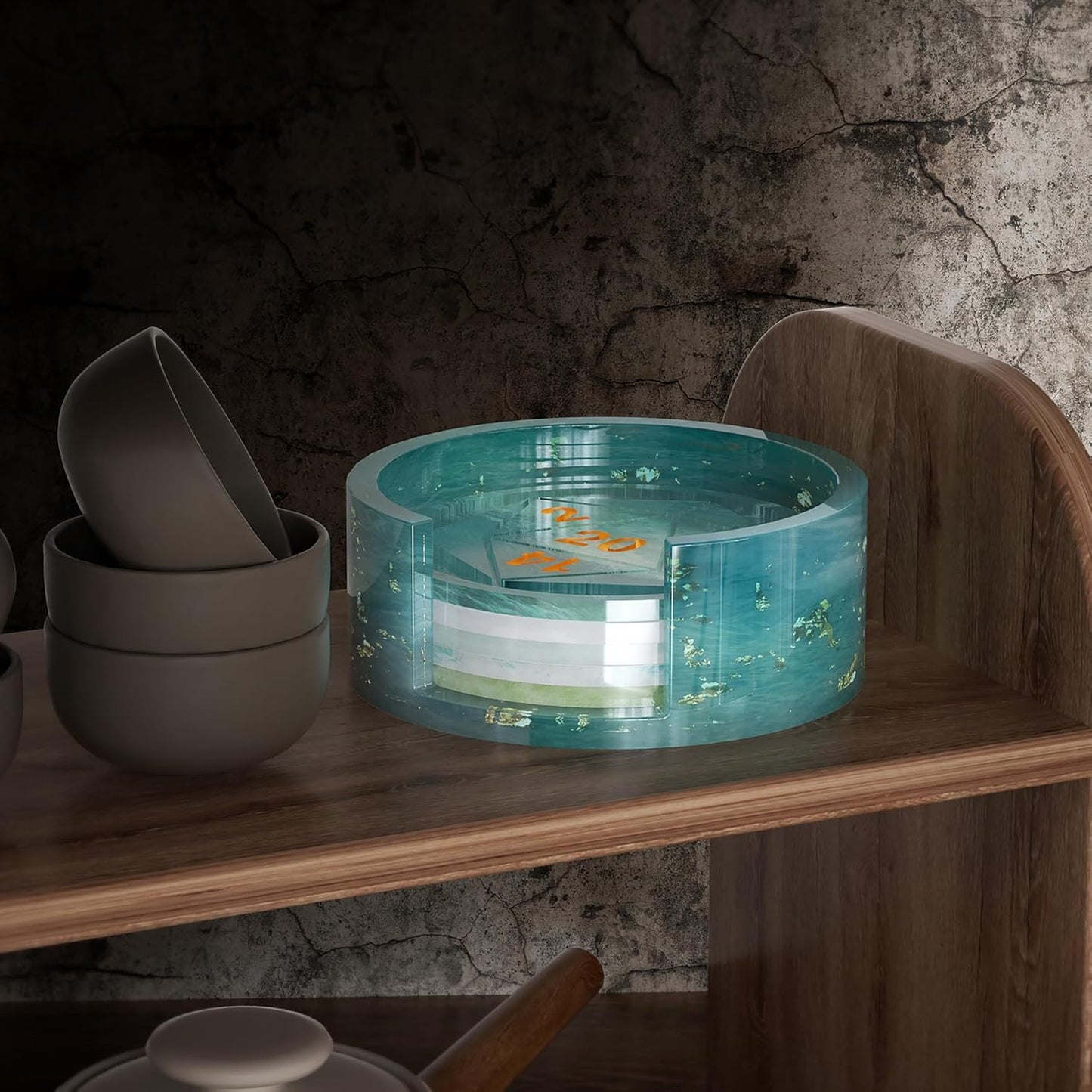 6 Pack Dice Tray Mold + Coaster Mold Holder Mold Resin Clay Jewelry Casting Mold Craft Supplies 3D Silicone Mold for Resin Casting Candle Making Molds