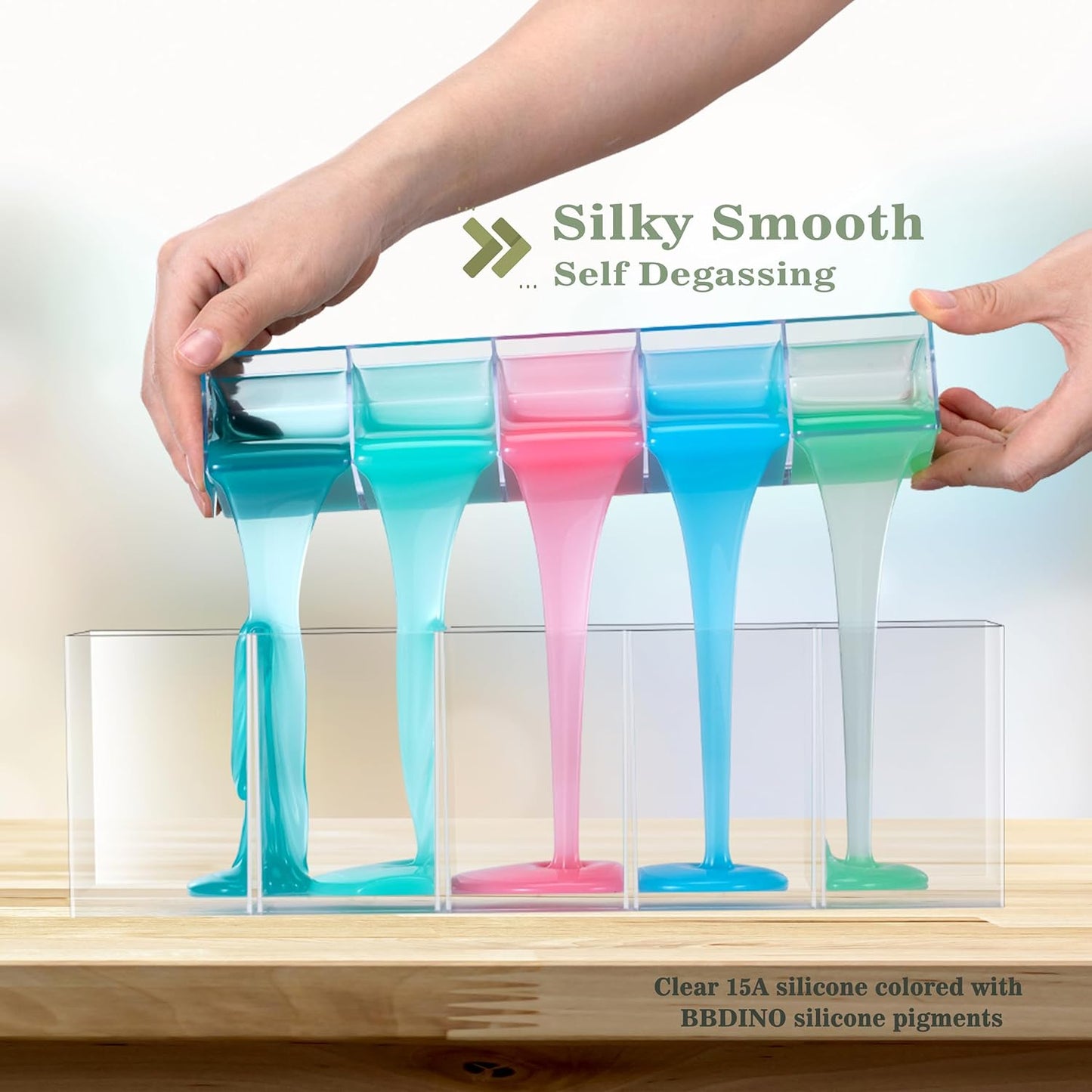 BBDINO Silicone Mold Making Kit, 15A Fast Cure Silicone for Mold Making Clear 1100g(38.8 Oz), 1A:1B Ideal for Resin/Soap/Candle/Silicon Molds Casting