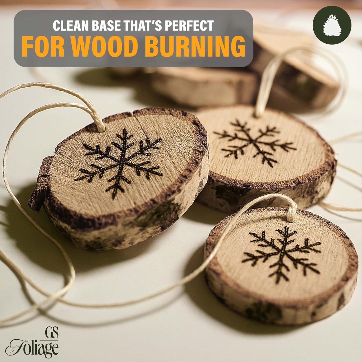 Wood Slices in Mesh Bag for Crafts DIY Projects Rustic Wedding Decorations Ornaments Coasters Tags Home Decor (Natural)