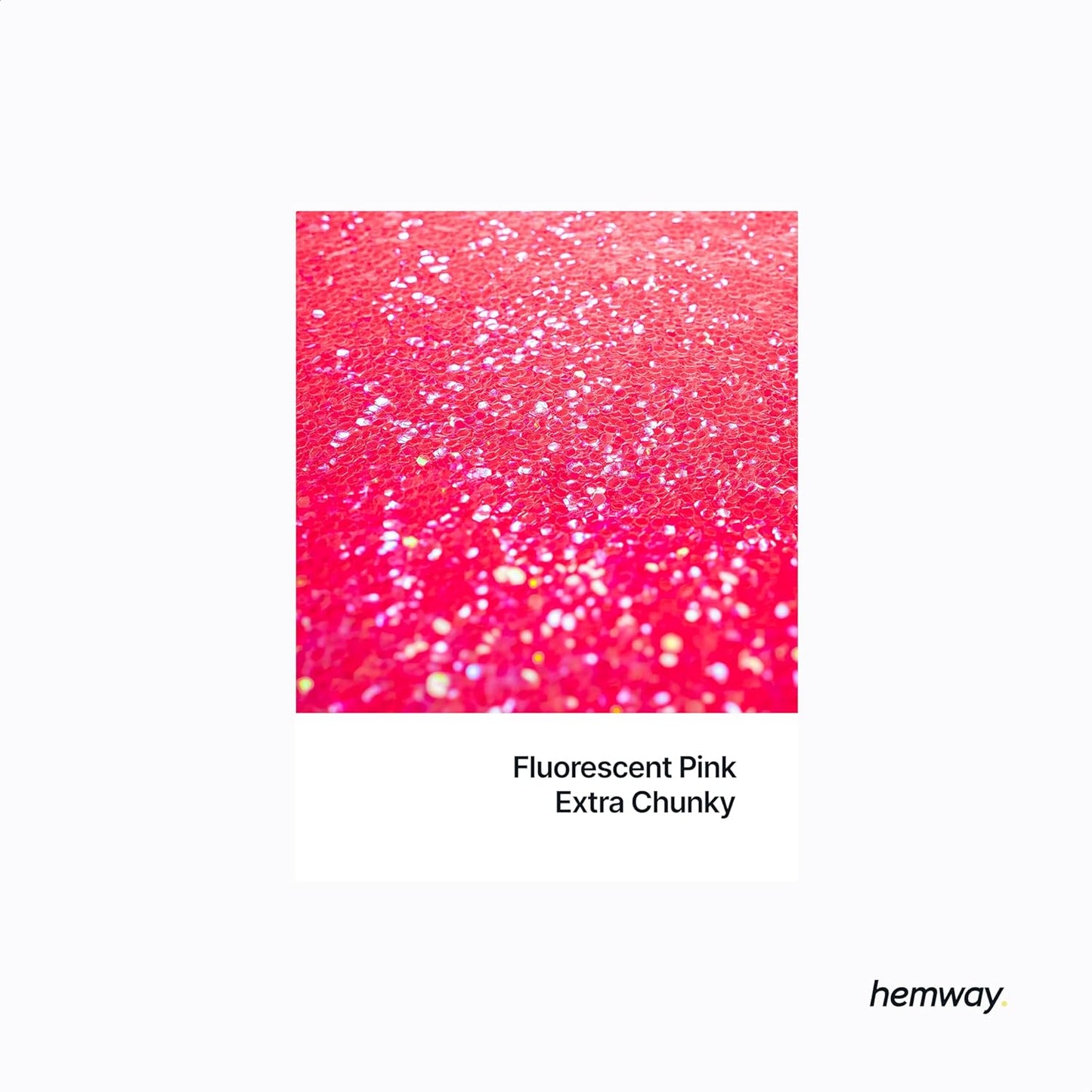 Hemway Polyurethane & Epoxy Resin Glitter 100g / 3.5oz Metallic Crystal Flake Additive for Flooring Jewelry Tumblers Glass Pigment - Extra Chunky (1/24" 0.040" 1mm) - Fluorescent Pink