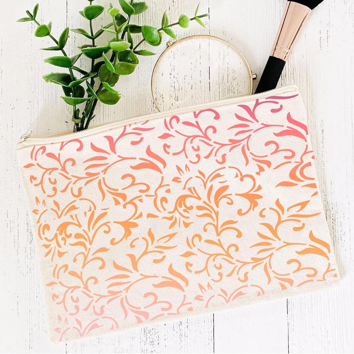 Stencils for Crafts Reusable Texture Stencils for Painting 8x4inch Background Stencil Drawing Templates for Wood Canvas Furniture Scrapbooking