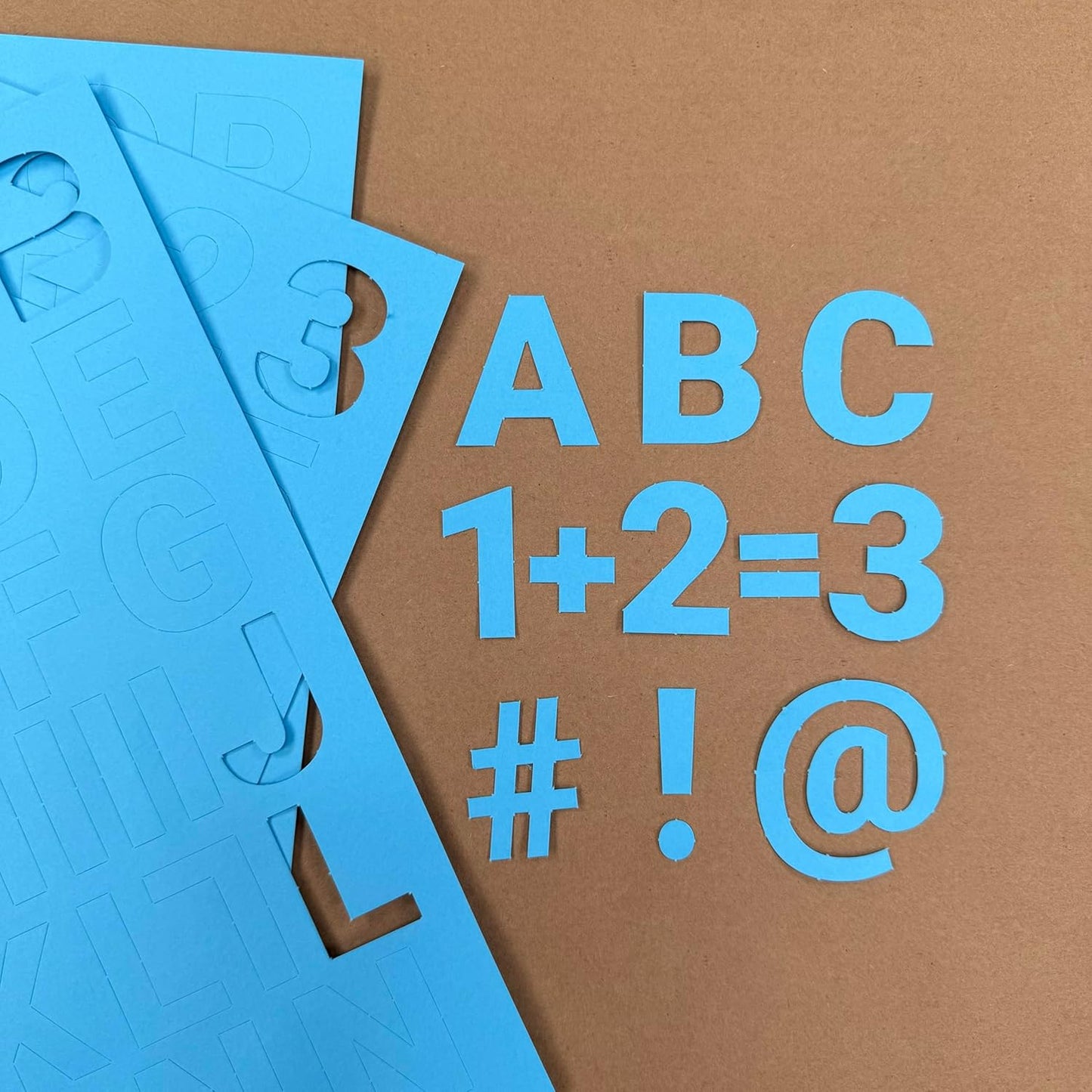 FreshCut Crafts 636 Pcs 1.5 in. Blue Bulletin Board Letters & Numbers, Capital Alphabet, Numbers, Punctuation, US Made Card Stock Punch Out Letters for Posters, Bulletin Boards, Classroom