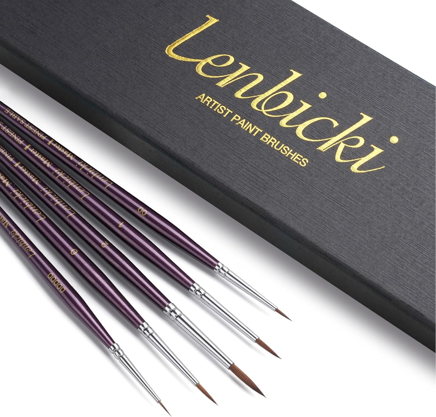 Kolinsky Sable Brushes Miniature 5PCS Professional Fine Detail Micro Artist Paint Brush Set for Watercolor, Acrylic, Oil, Model, Paint by Numbers