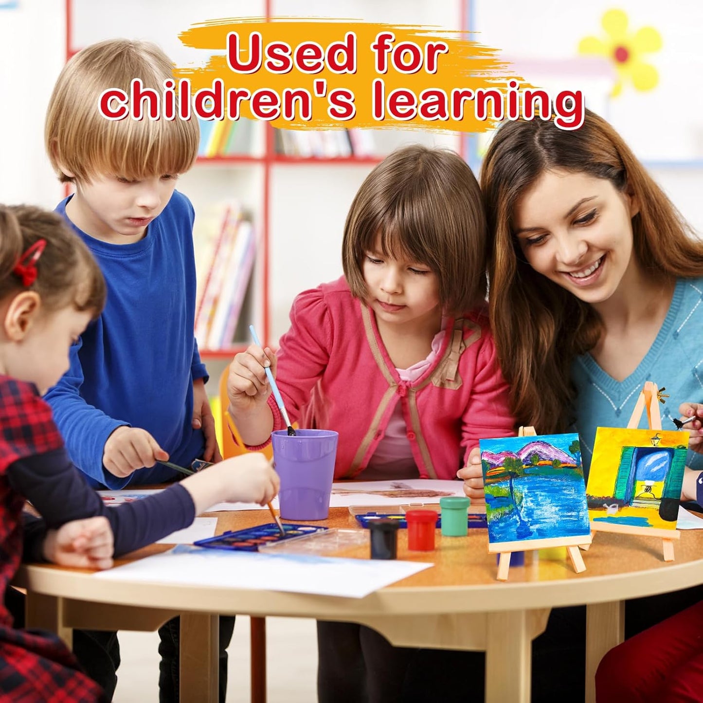 ESRICH Canvas Boards for Painting, 16 Pack Canvases 5x5 100% Cotton Small Paint Canvas Primed Acid Free Mini Blank Canvas Panels for Oil, Watercolor, Acrylic, Gouache & Tempera