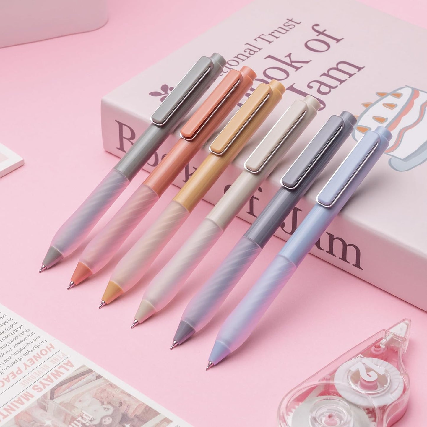 Gel Pens 0.5mm Point Pen Black Ink Smooth Writing Retractable Pen for Office,School Supplies,12-Count (Silver clip)