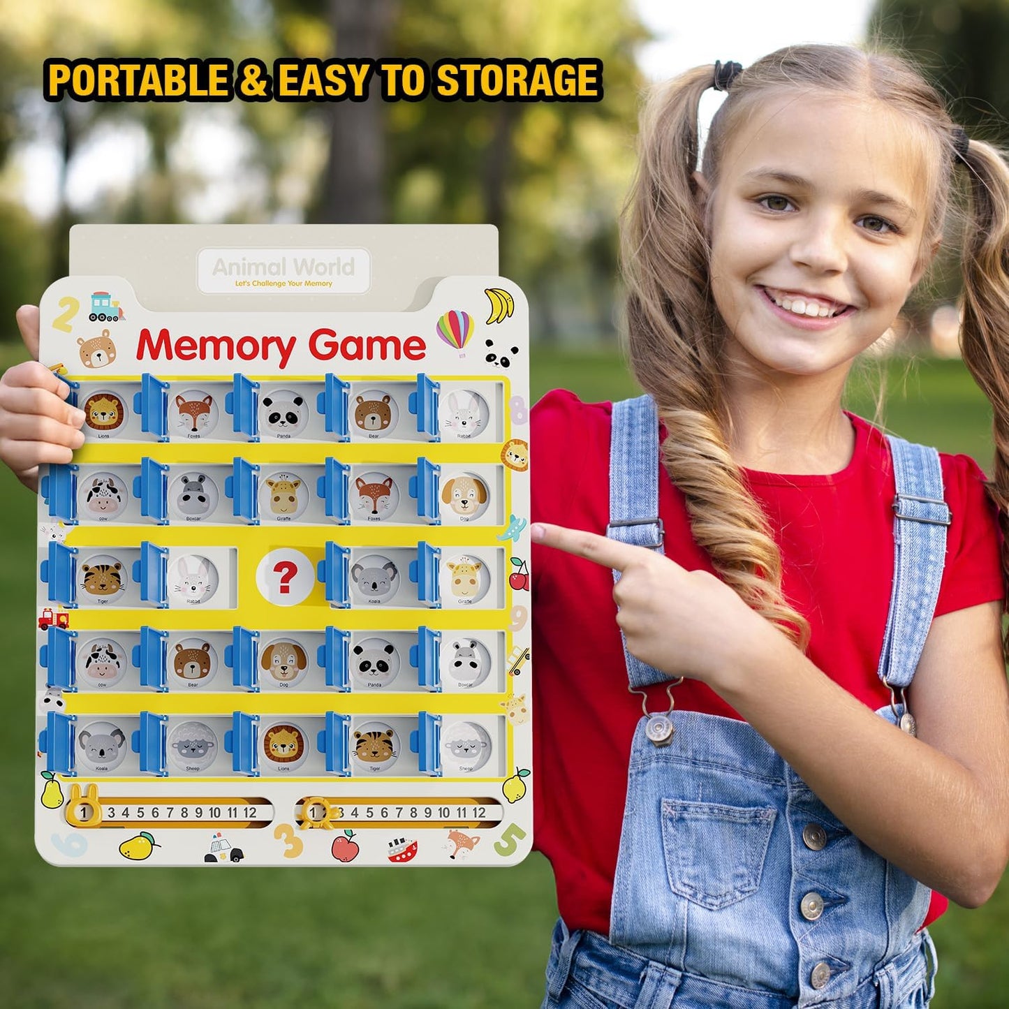 Matching Memory Game for Kids Ages 3 4 5 6 7 8 9, 8 Double-Sided Cards Board Games Toddler Travel Toys for 3-8 Years Old Boys Girls, Road Trip Essentials Airplane Car Activity Christmas Birthday Gifts