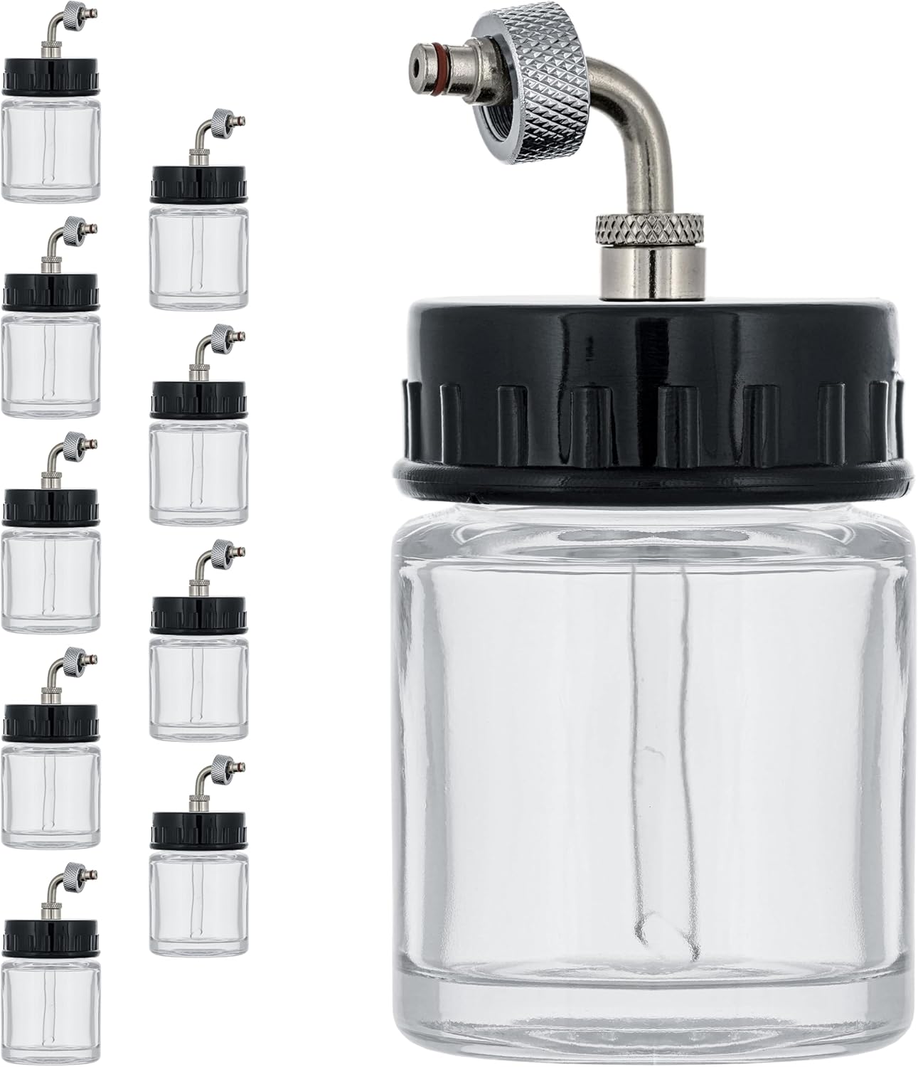 Master Airbrush Brand Box of 10-Each TB-007 Empty 3/4-Ounce, (22cc) Glass Bottle for SB84 Side-Feed Mount Airbrush