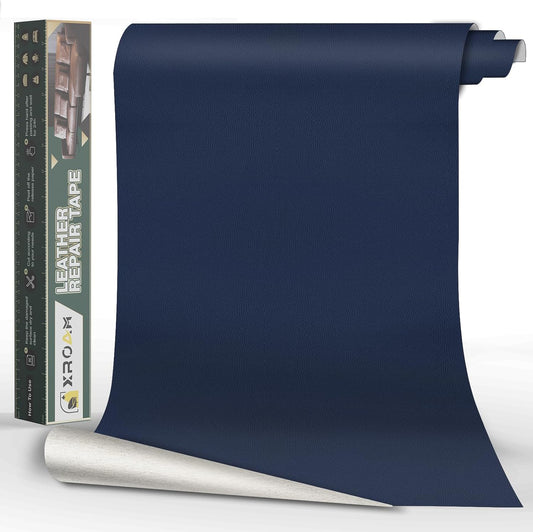 Leather Repair Tape, 16x40 inch Leather Patches for Furniture, Self Adhesive Leather Repair Patch for Sofas, Couches, Leather Covers, Seats, Chairs, Vinyl Repair Tape Navy Blue-Fine Grain