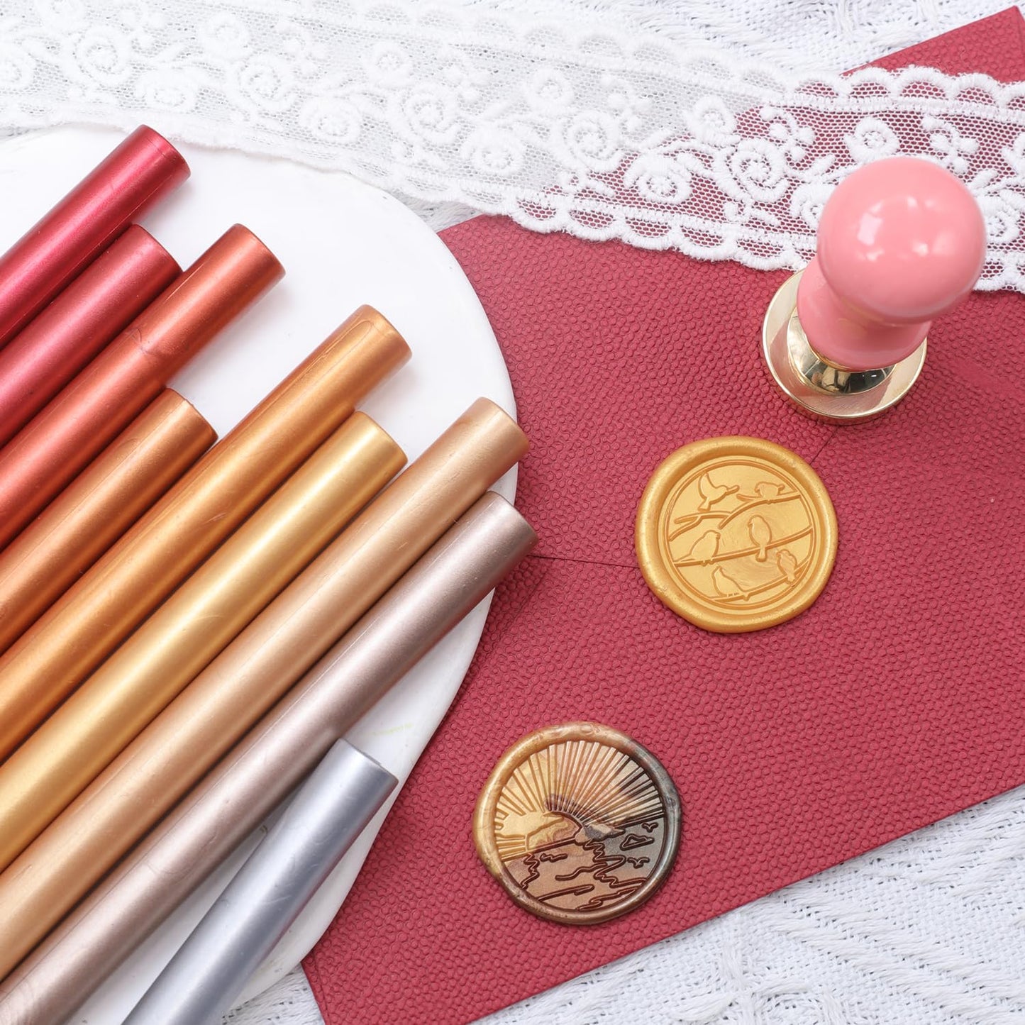 Pine Green Wax Seal Sticks, 30pcs Sealing Wax Sticks, HOSEALING Glue Gun Wax Seal Sticks for Wax Seal Stamp, Premium Sealing Wax for Wedding Invitations, Letter, Envelope (Mini Size)