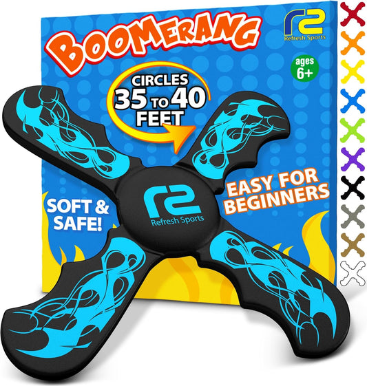 Outside Toys Boomerang For 5+ Year Boys Toys & Games - Soft Kid Toys Indoors or Outdoors - Toys For Kids Ages 4-8 - 5 Year Old Birthday Gift Cool Toddler Toys