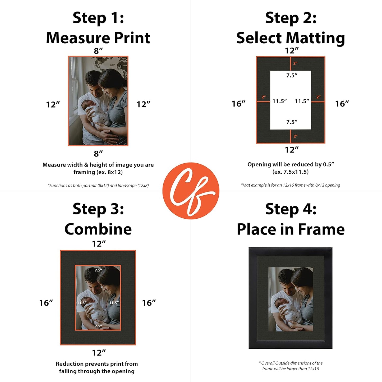 Craig Frames B404 Pre-Cut Mat Board for 6x9 Print, 11x14, Textured Black