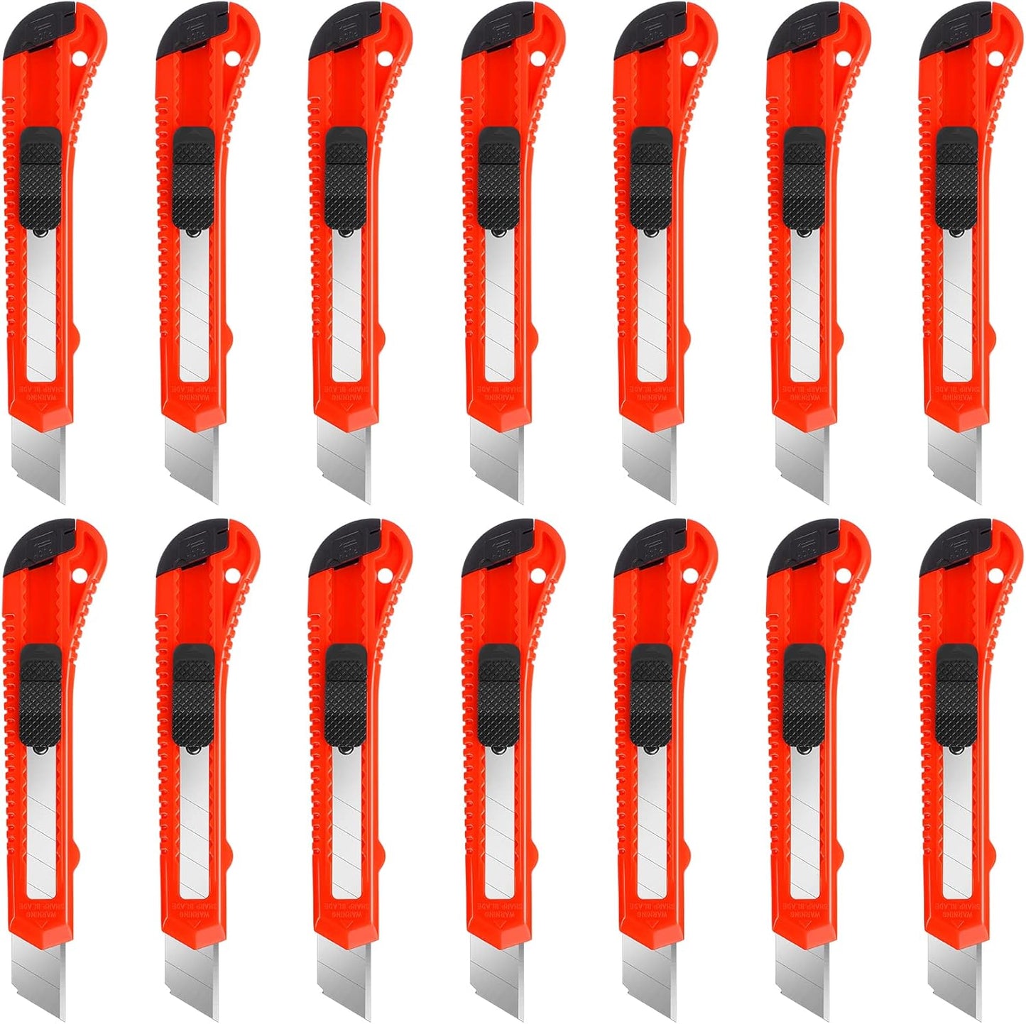 DIYSELF 14 Pack Box Cutter Retractable, Box Cutter Knife with 18mm Wide Utility Blades, Sharp Utility Knife Retractable, Box Cutters for Office, Home, Arts Crafts, Hobby, Cardboard, Paper