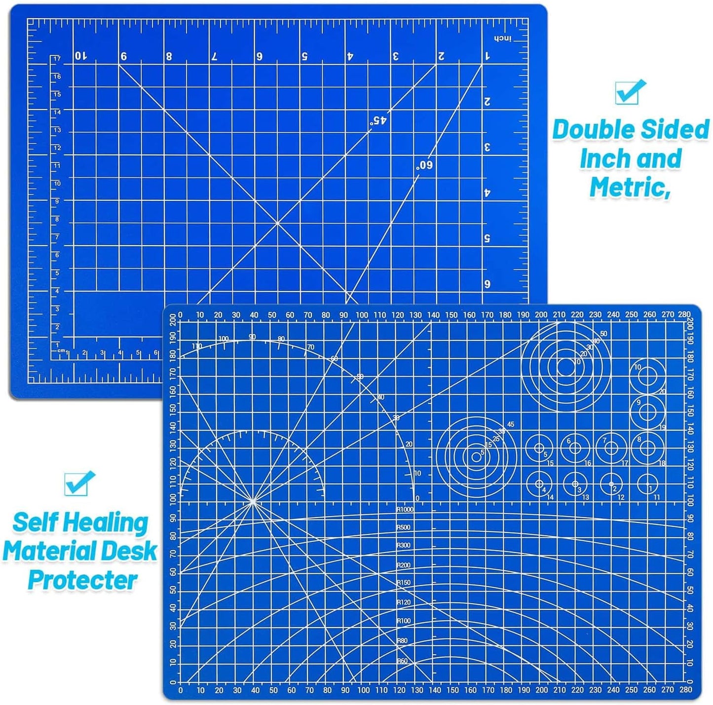 Anezus Exacto Knife Hobby Cutter with A4 Self Healing Cutting Mat Hobby Knife Set with 30 PCS Exacto Blades Precision Art Knife for Crafts Paper Scrapbooking Stencil