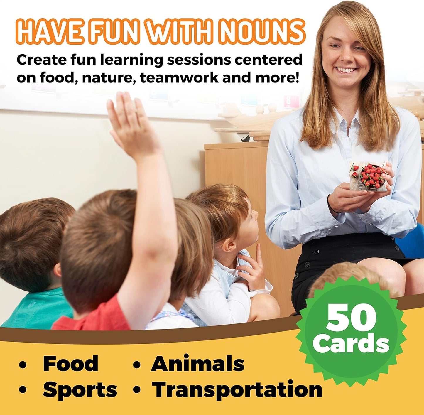 150 Noun Food and Animal Flash Cards Set, Montessori Educational Games, Vocabulary Builder Picture Cards for Speech Therapy, ESL, Occupational Therapy, Autism, Dementia and SLP Learning Materials